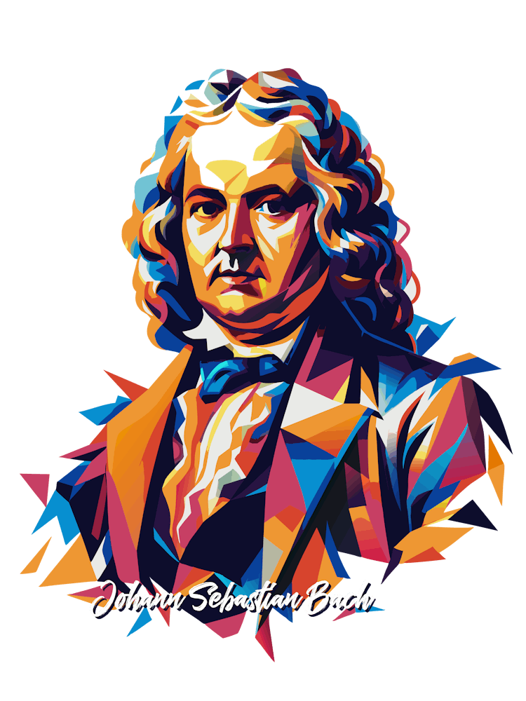 Johann Sebastian Bach 01 Portrait WPAP Pop Art
