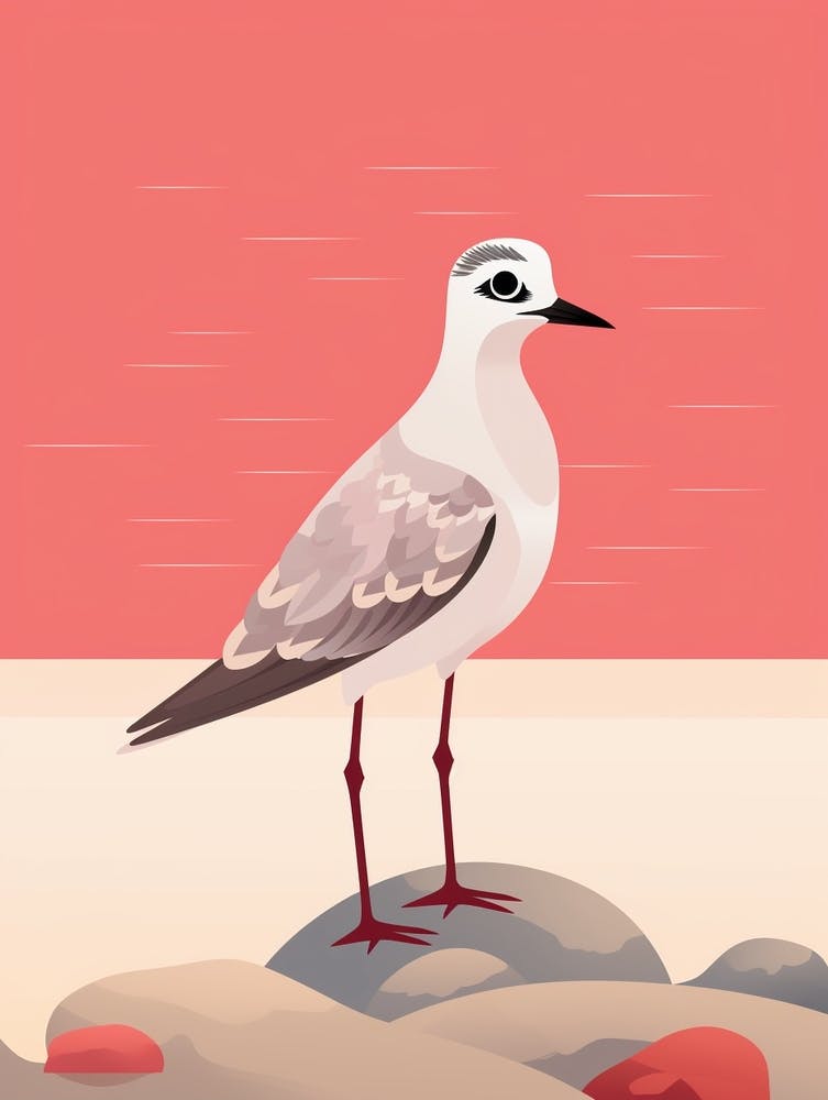 Minimalist Grey Plover 3 Illustration