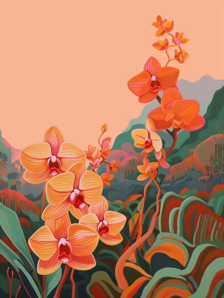 Boho Wildflower Painting Orchid 3