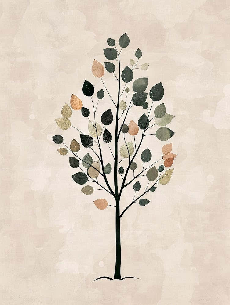Lime Tree Minimal Japandi Illustration 4