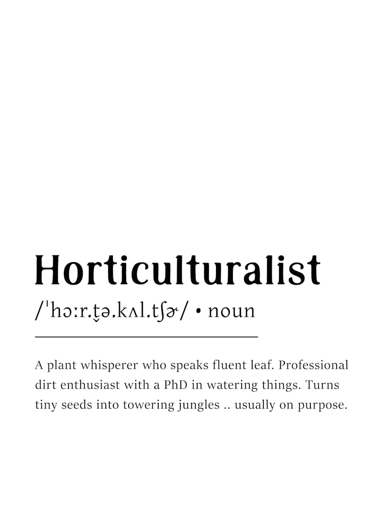 Horticulturist Definition Poster - Dictionary