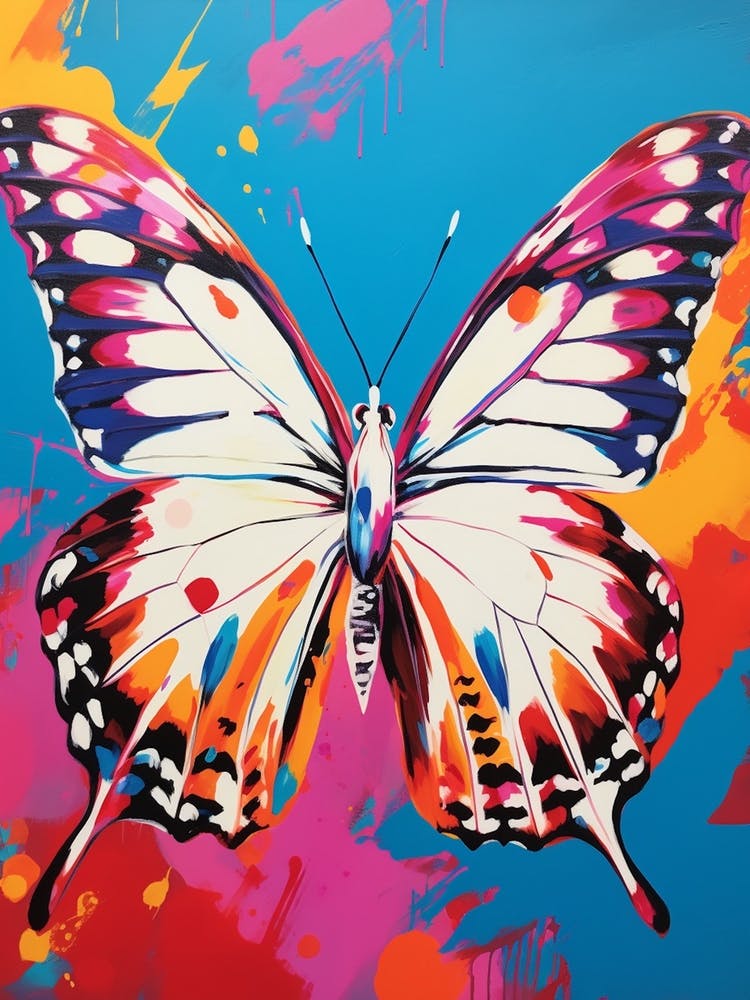 Pop Art White Admiral Butterfly 4