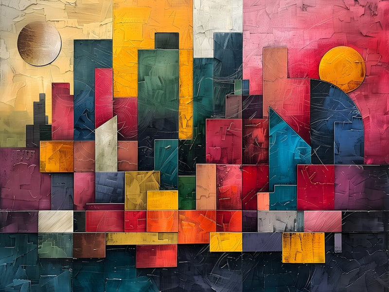 Colorful Cityscape, Cubism