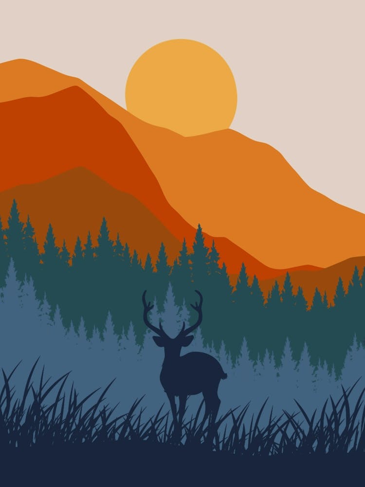 Deer In The Mountains 1