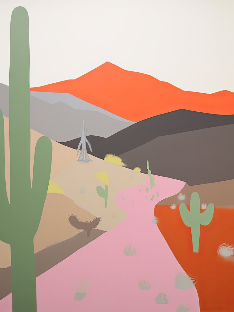 Sonoran Desert   North America (Mexico And United States), Contemporary Abstract Illustration 3
