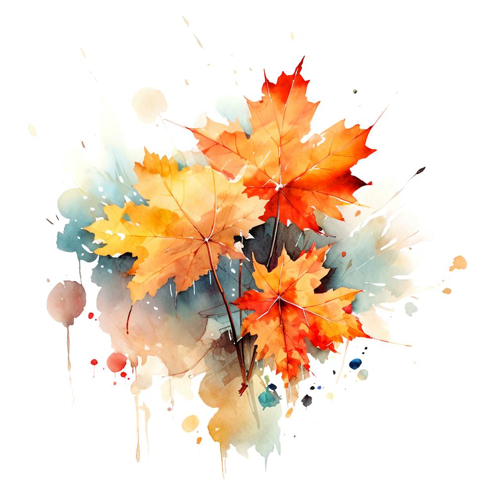Watercolor Autumn Leaves