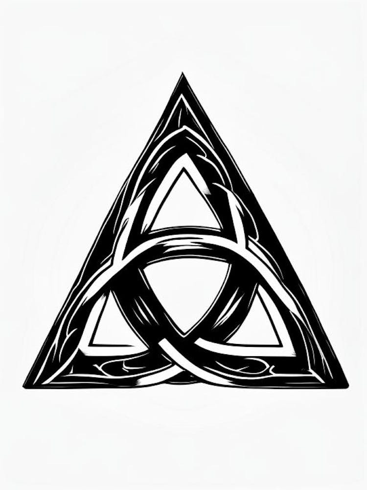 Triquetra, Symbol, Third Eye Simple Black & White Illustration 5