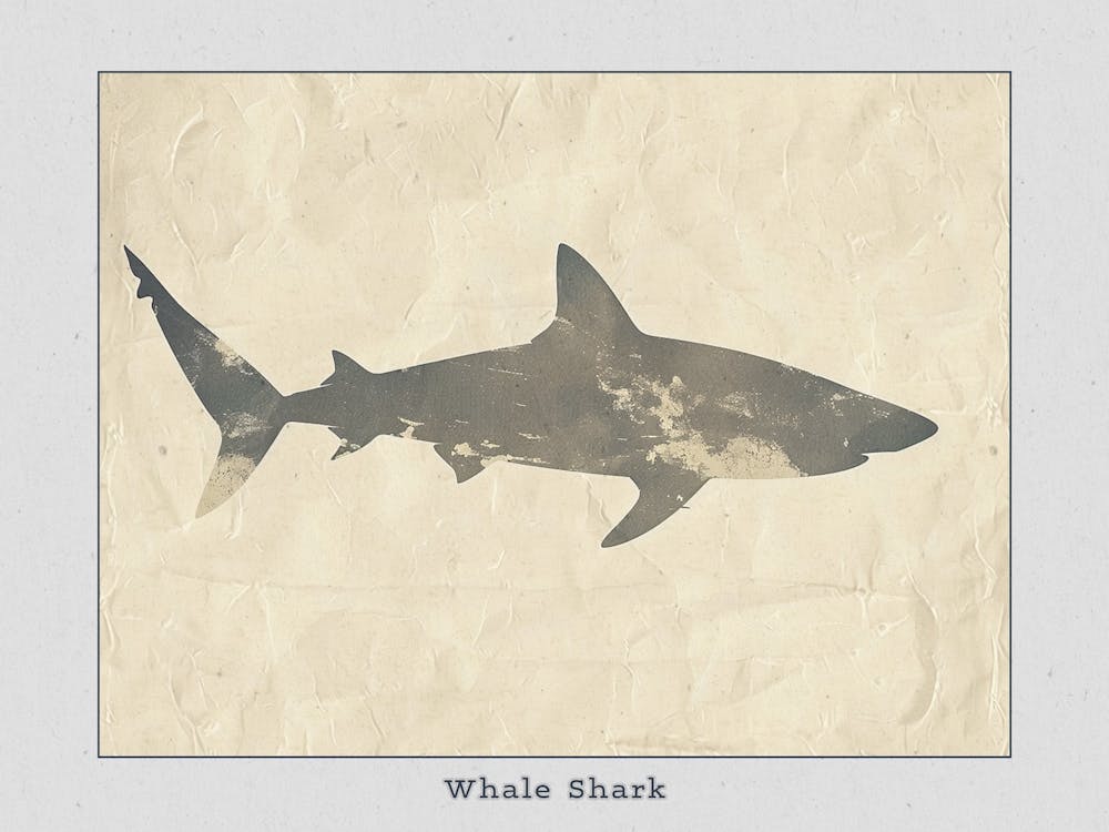 Whale Shark Grey Silhouette 3 Poster