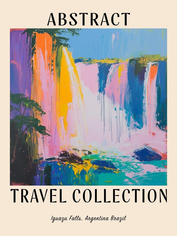 Abstraktes Reisekollektion Poster Iguazu Falls Argentinien Brasilien 4
