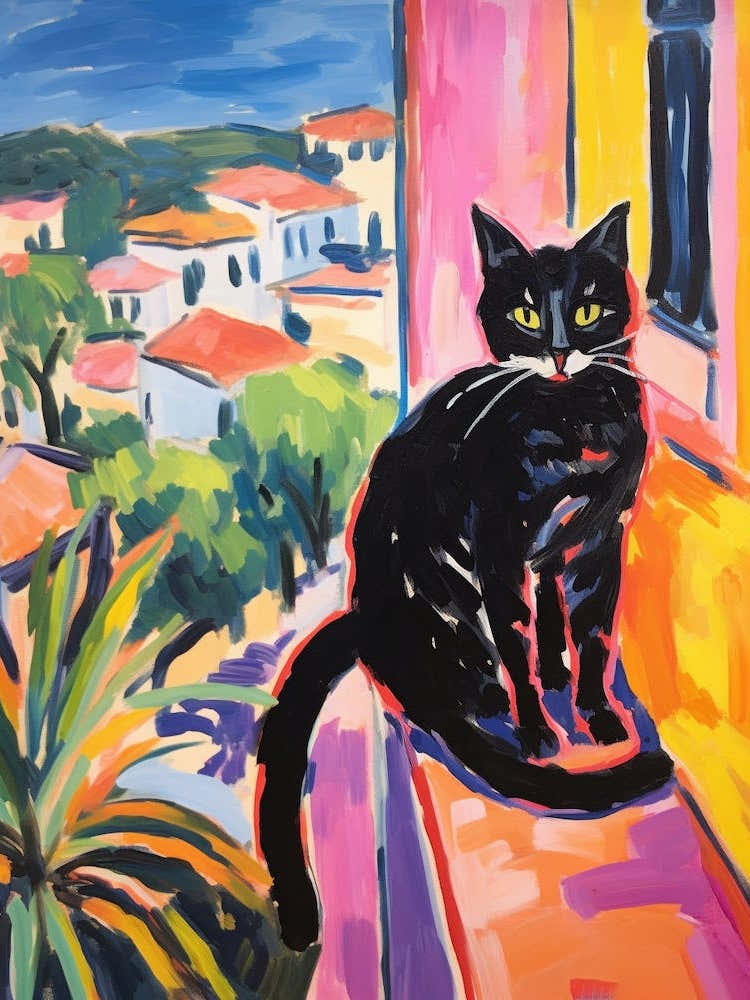 Painting Of A Cat In Nice France 5