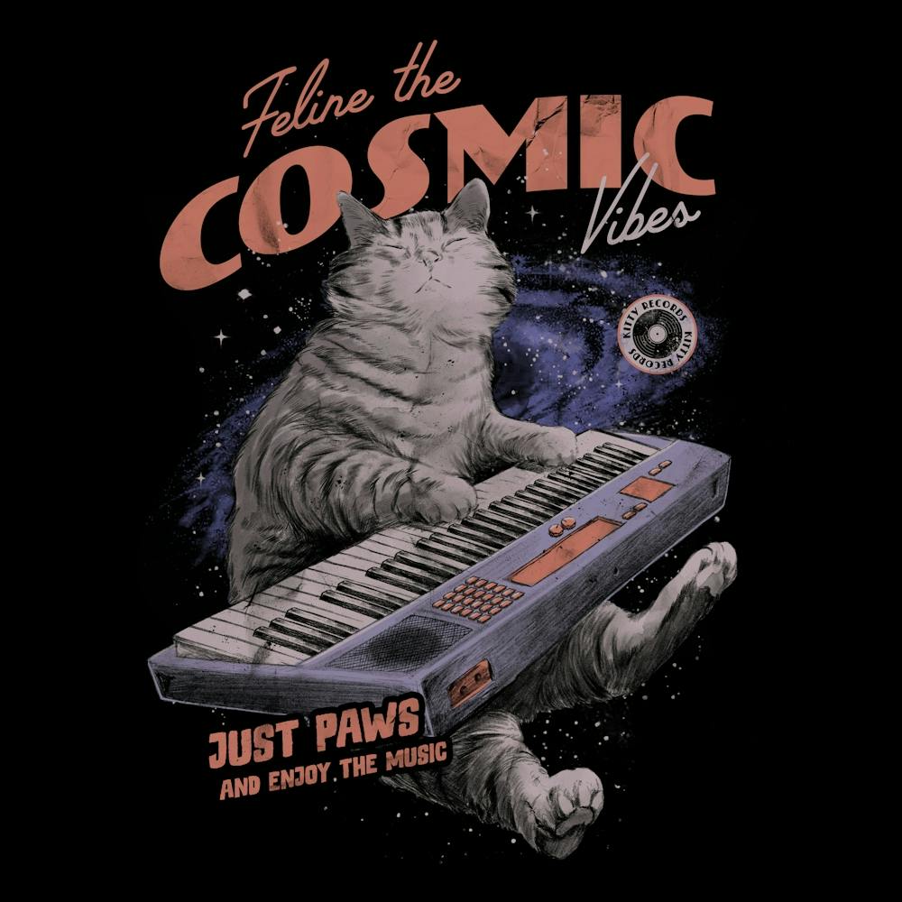 Cosmic Vibes Funny Cat Music