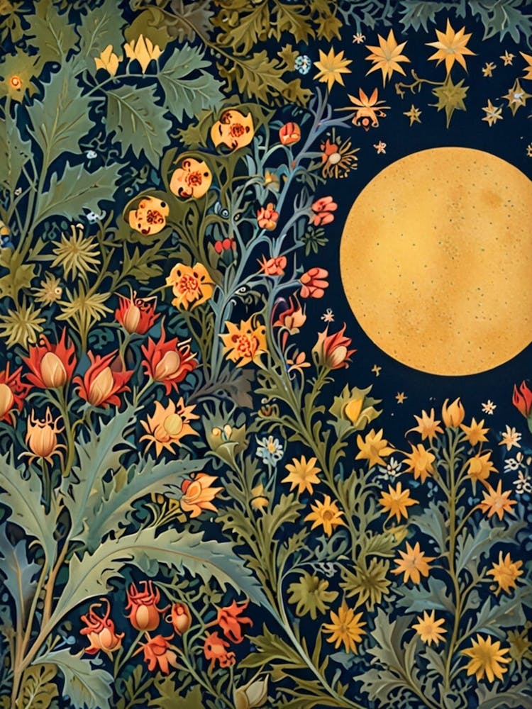 William Morris Moon And Flowers 70