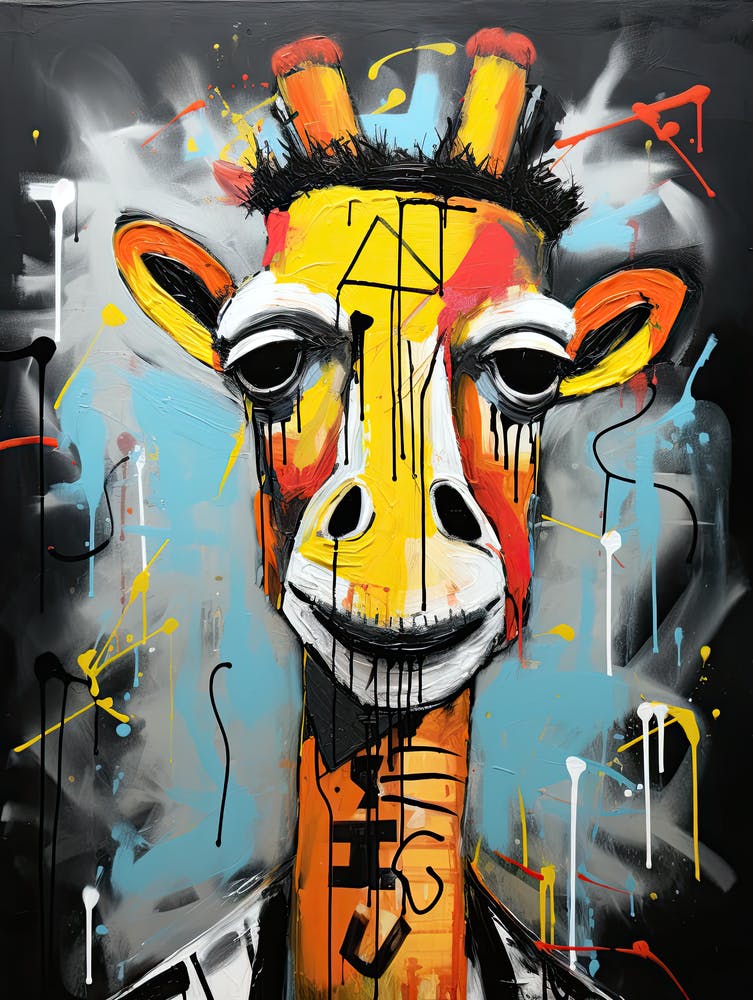 Giraffe Basquiat style