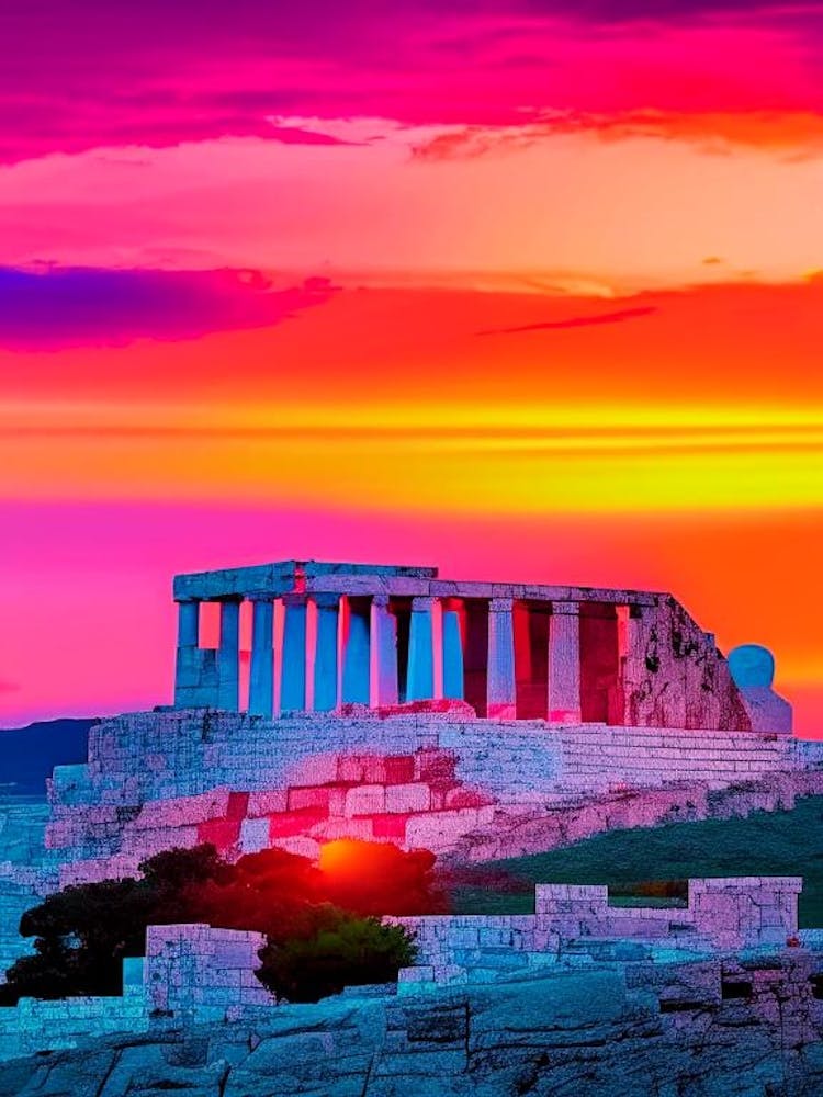 Acropolis Pop Art Sunset