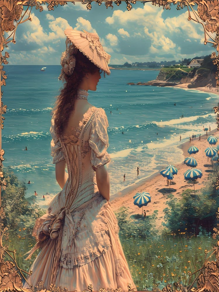Viktorianische Frau am Strand