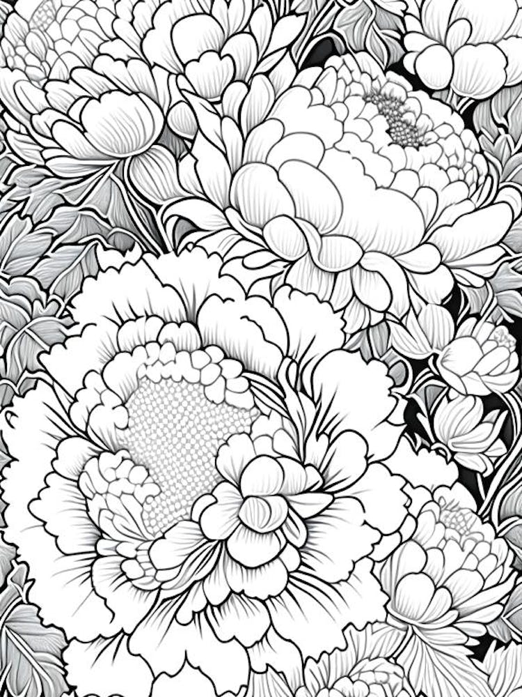 Shirley Temple Peonies 2 Drawing