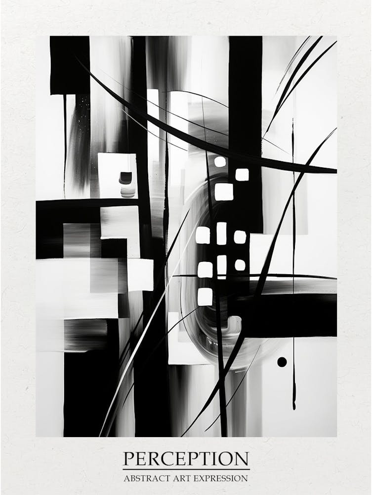 Perception Abstract Black And White 3 Poster