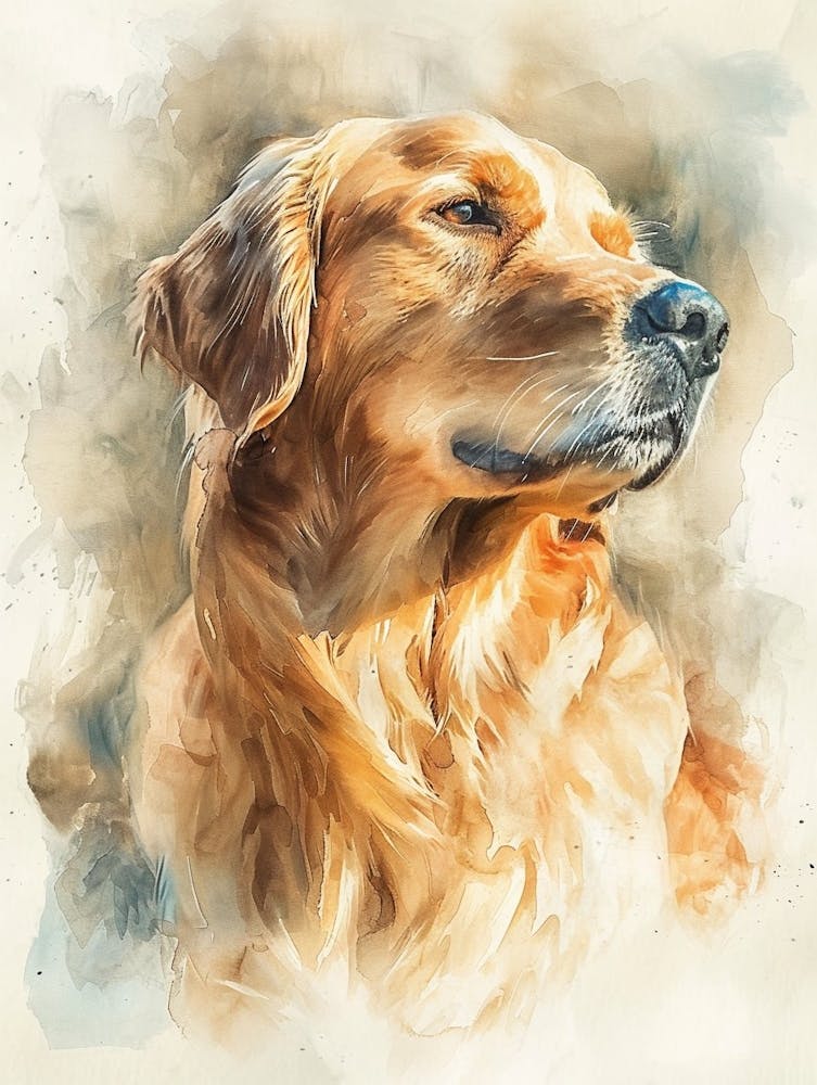 Golden Retriever Watercolor Painting 1