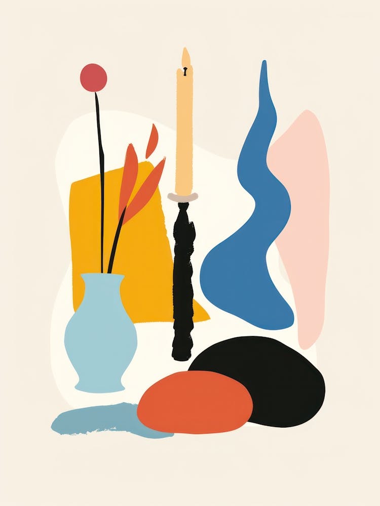 Abstract Candles Flowers 3