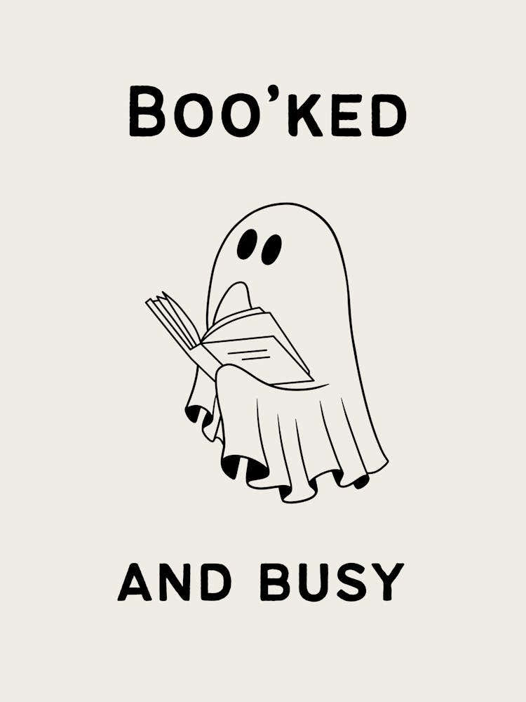 Boo’ked And Busy | Cute Ghost Reading