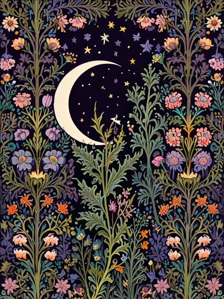 William Morris Moon And Flowers 15
