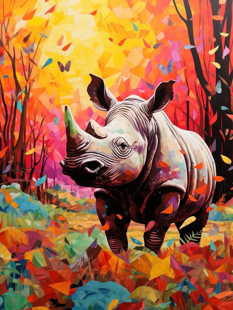 Farbspritzer Gepunktetes Nashorn 4