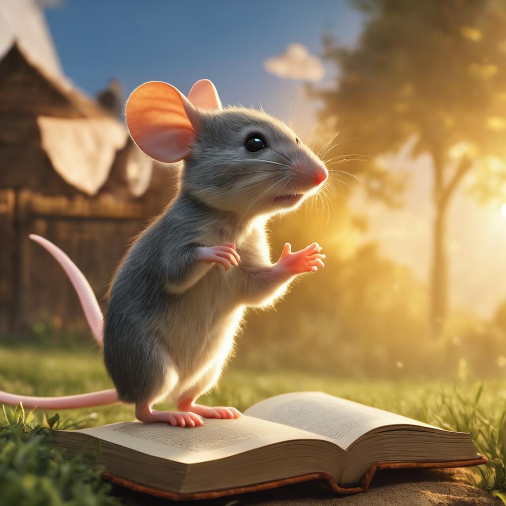 Mouse On A Book