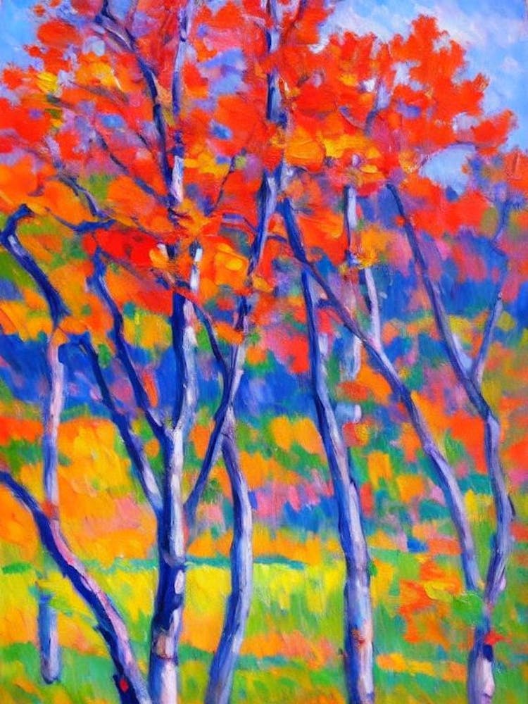 Quaking Aspen tree Abstract Block Colour