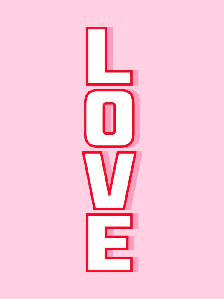 Love Word Pink and Red
