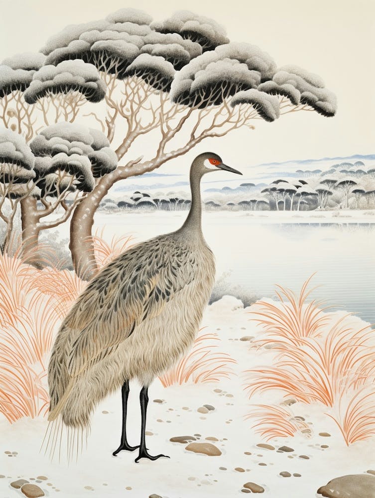 Winter-Vogelgemälde Emu 2