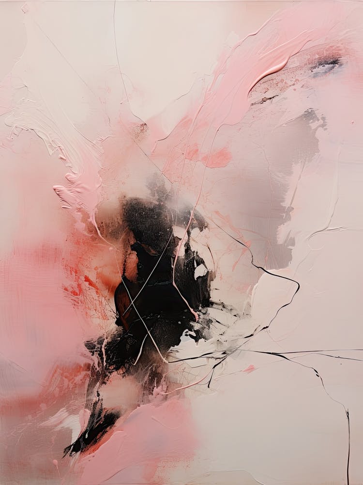 Pink And Brown Abstract Raw Painting 5