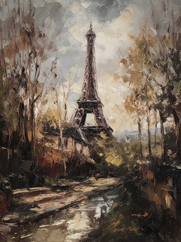 Eiffel Tower Paris France Pissarro Style 23