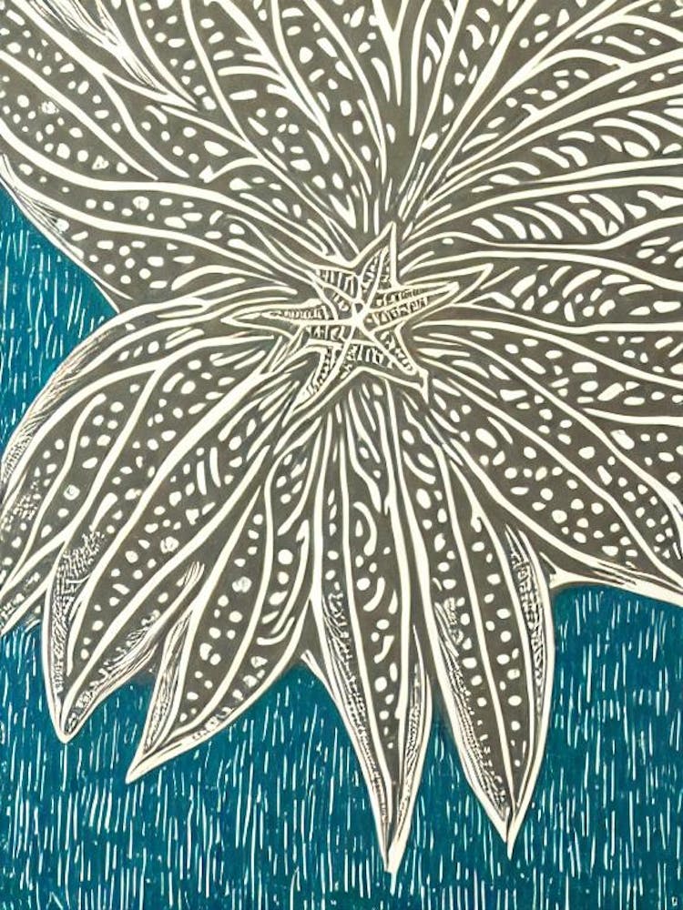 Sea Star (Starfish) II Linocut