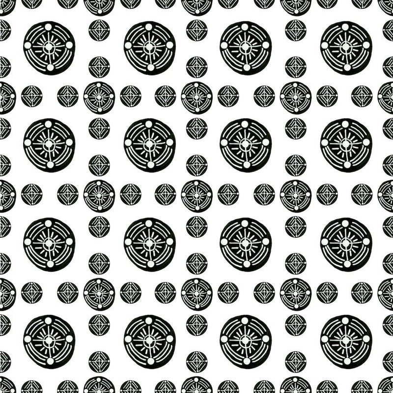 Black White Tribal Ethnic Circles Geometric