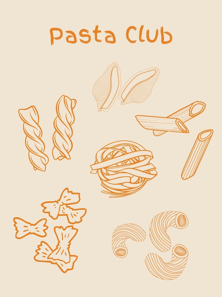 Pasta Club Poster Orange