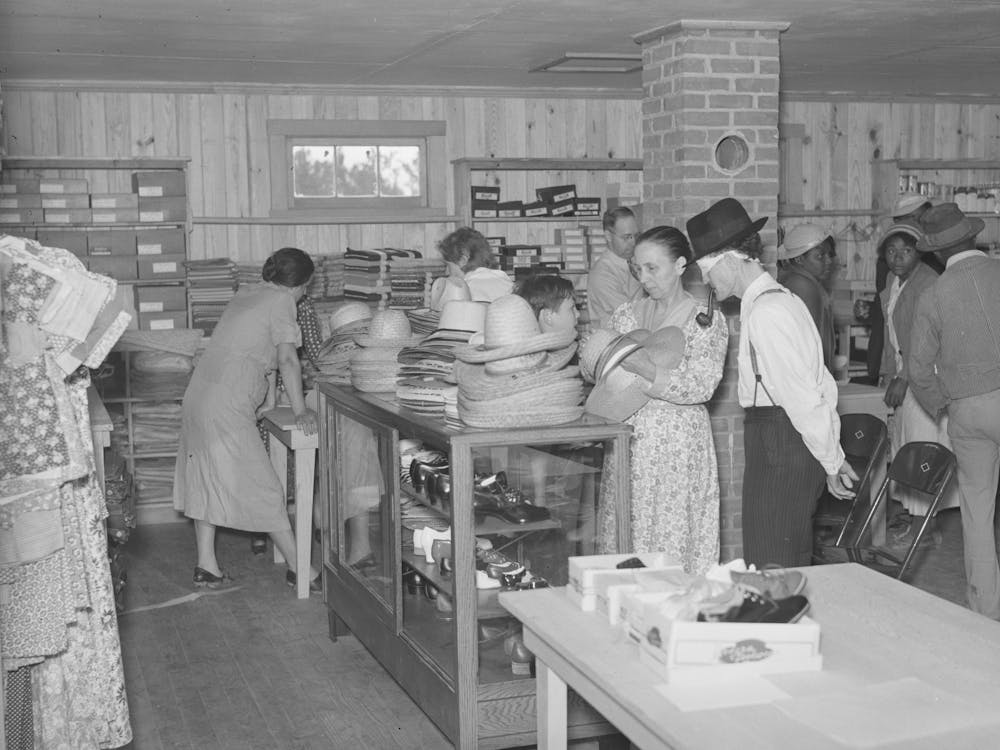 Southeast Missouri Farms, Corner Of Cooperative Store On Opening Day, La Forge Project, Missouri By Russell Lee
