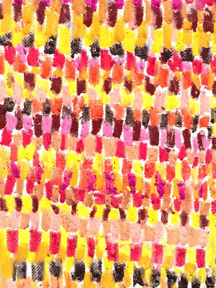 Abstract Dot and Stripes Painting with Beautiful Color Combination.