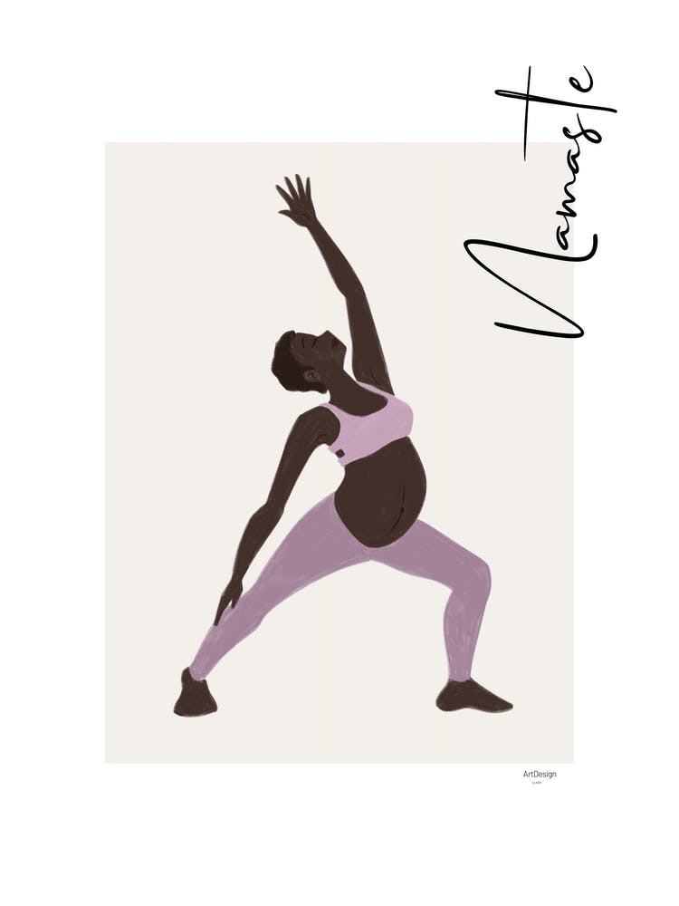 Namaste II - person, yoga, namaste, silhouette, self love, minimalistic, pastel, boho, spirituality, yoga pose, yogi, mural, illustration, fine art, mindfulness