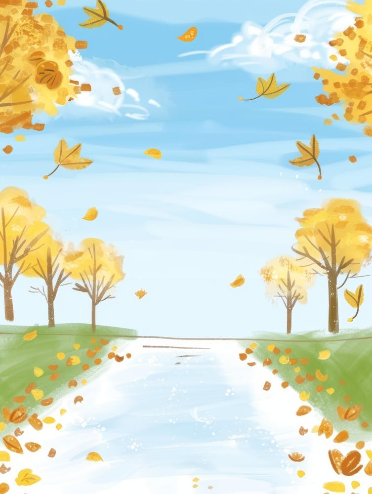 Autumn Leaves On The Road 2