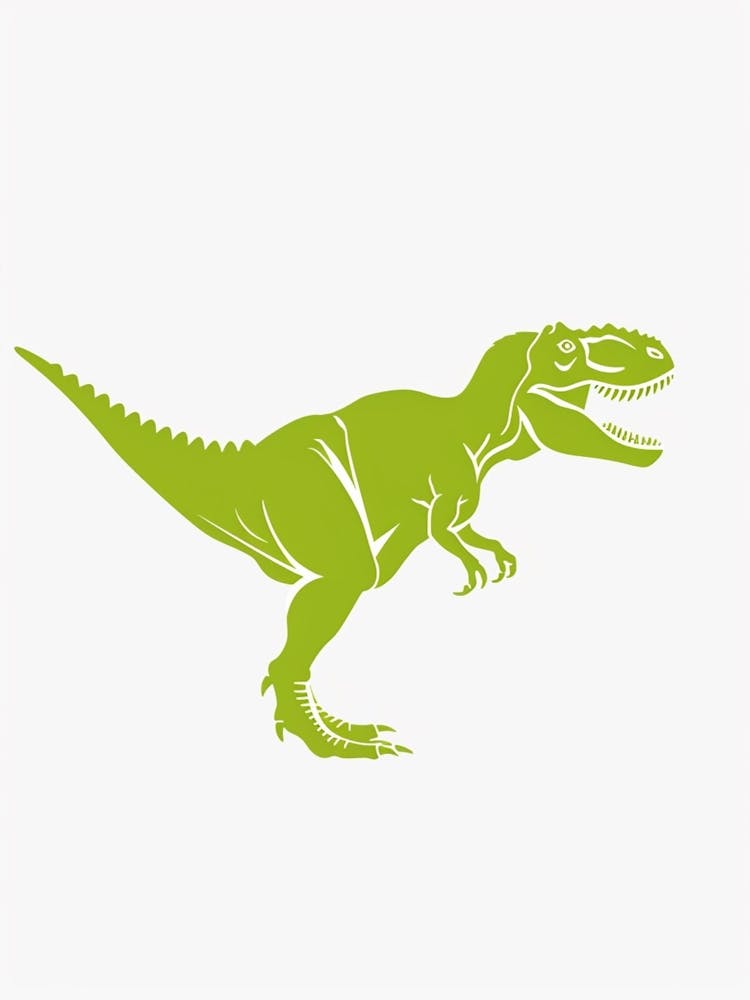 Lime Green Dinosaur Silhouette 4
