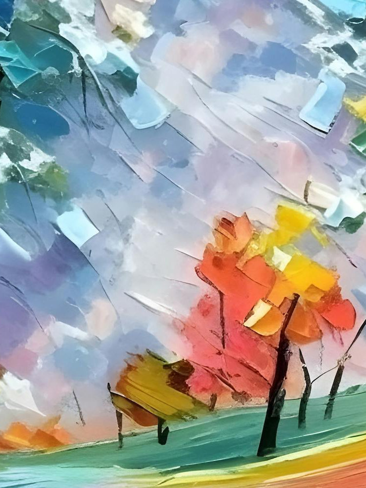 Colourful Square Abstract Painting - Whatever The Weather 2