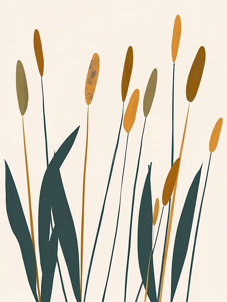 Grass Plant Minimalist Illustration 1