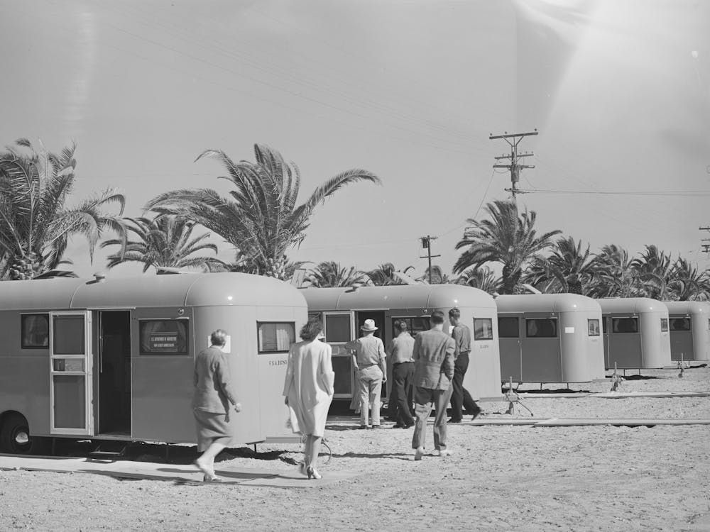 Untitled Photo, Possibly Related To Family Moving Into Trailer At The Fsa (Farm Security Administration) Camp