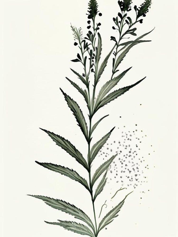 Black Cohosh Herb Minimalist Watercolour 2