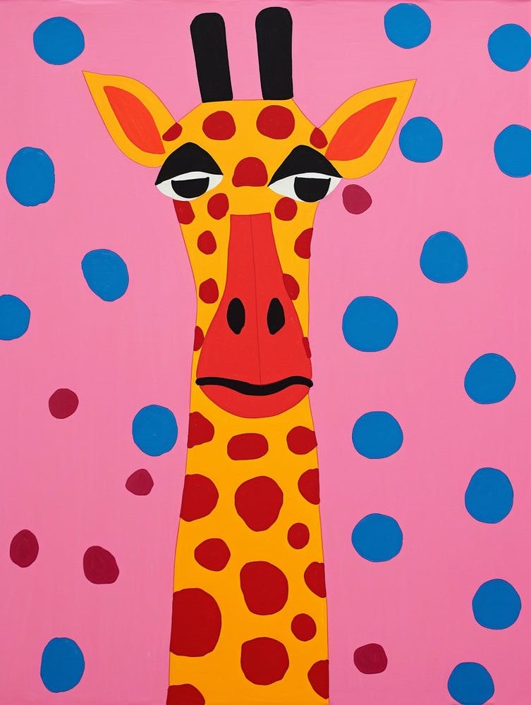 Pink Polka Dot Giraffe 3