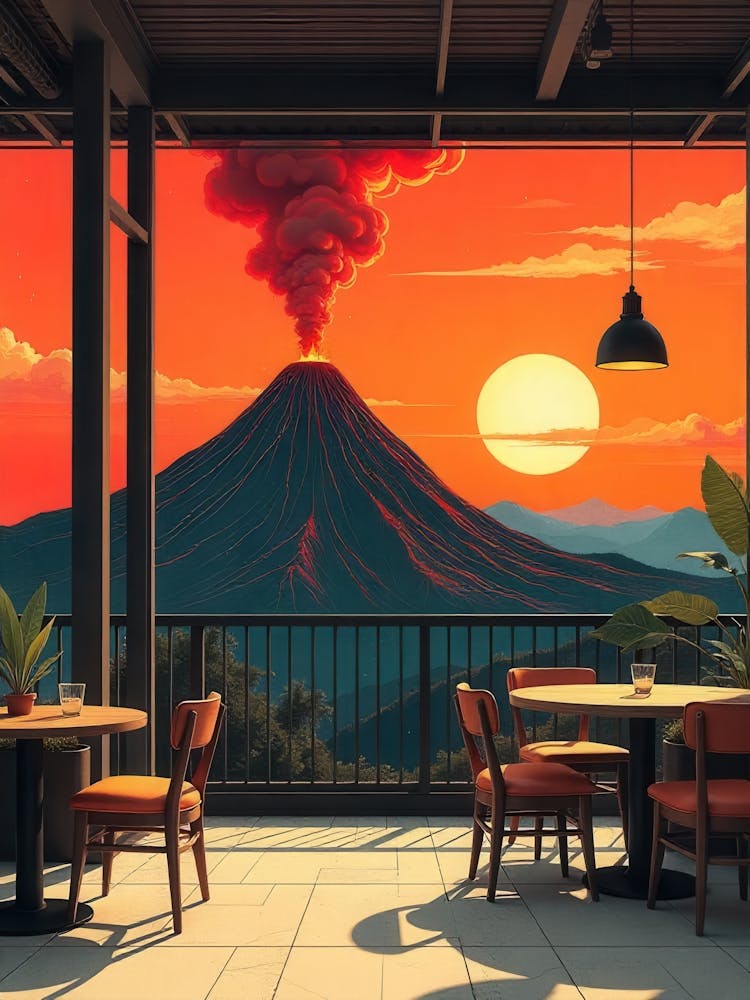 Volcano Painting