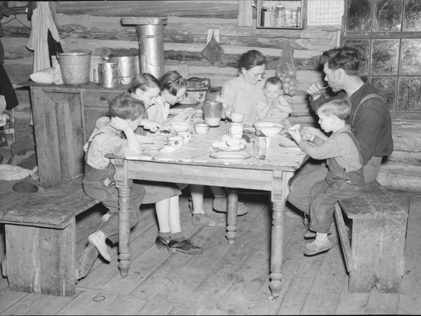 Dinner In The Home Of William Howell, Near Tipler, Wisconsin By Russell Lee
