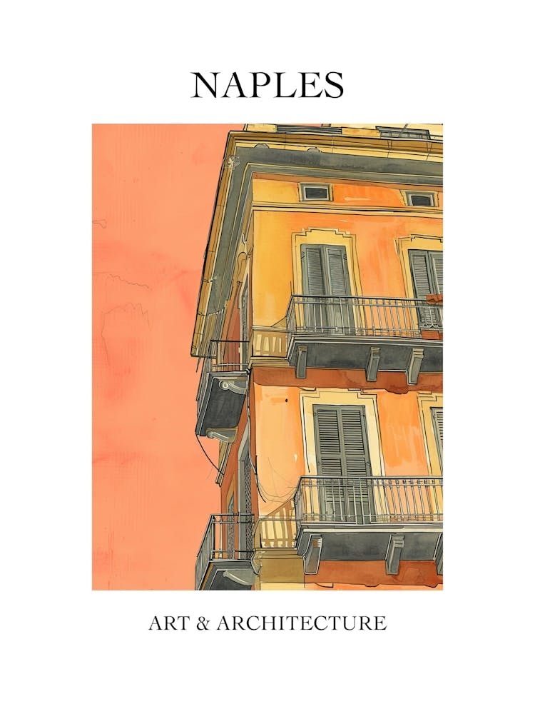 Naples Travel And Architecture Poster 2