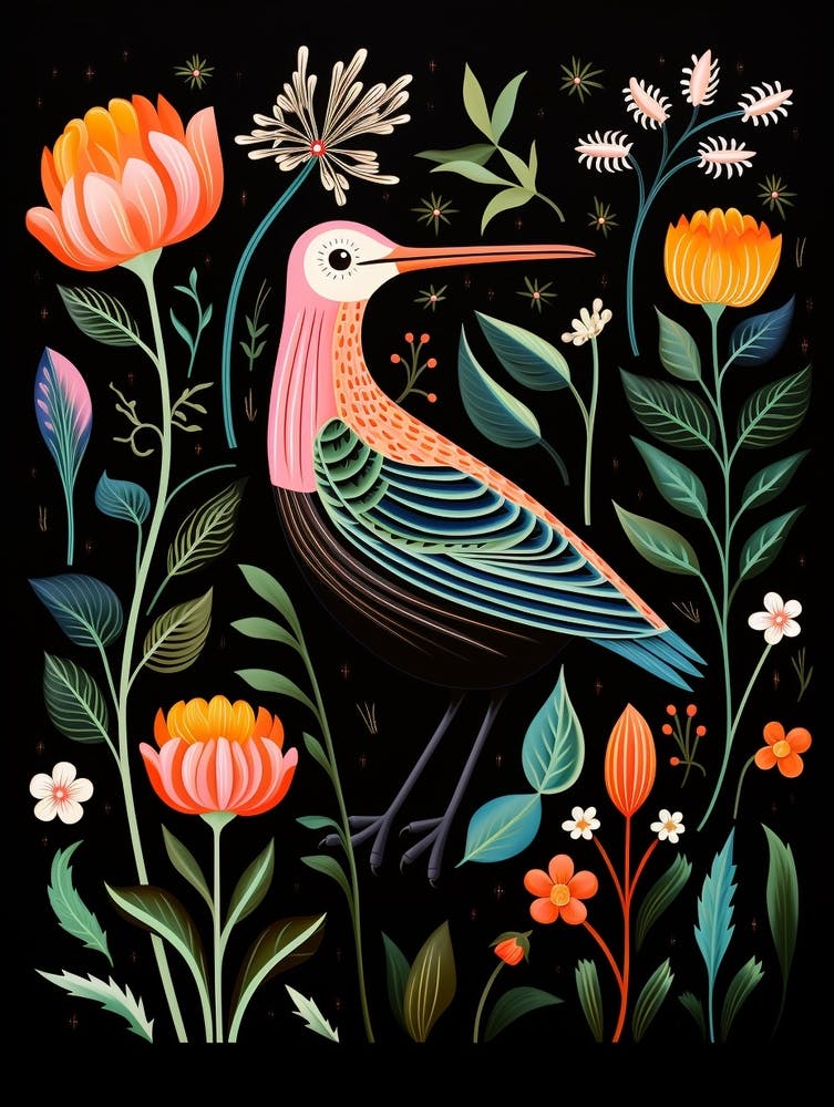 Folk Bird Illustration Dunlin 2