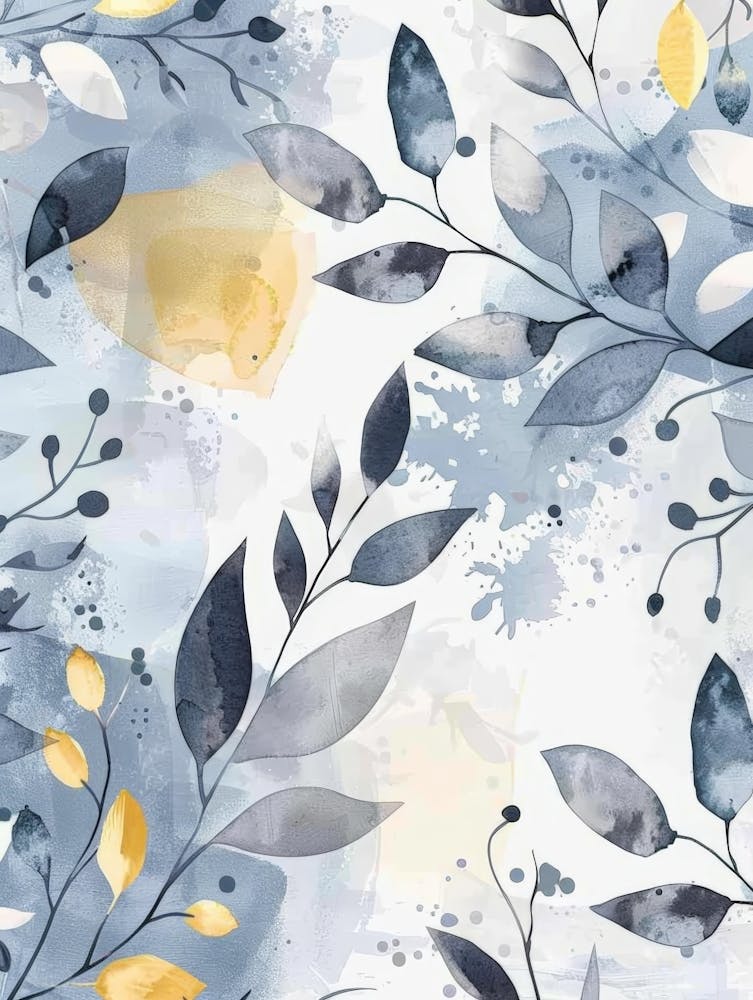 Blue And Yellow Leaves 6